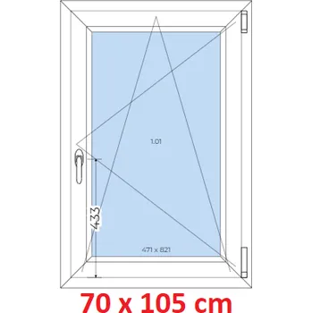 Okno Soft Plastové okno 70x105 cm, otevíravé a sklopné