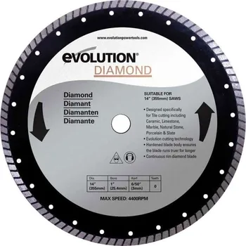 Řezný kotouč Diamantový kotouč EVOLUTION (cihla, beton, kámen, obklady...) - 355