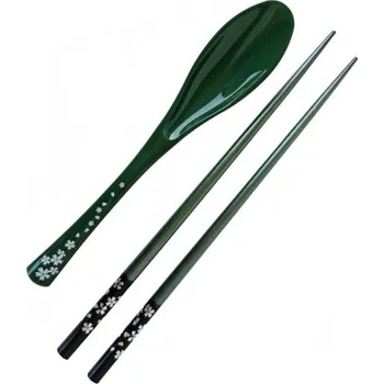 Příbor Japonské jídelní hůlky a lžíce Wakasanuri Green