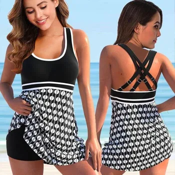Dámské plavky Dámské plavky dvojdílné "Plus Size" tankini Barva: černá (8346-black), Velikost: S