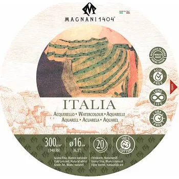 Blok Kulatý akvarelový blok Magnani Italia 16cm 300g 100% bavlna (Kulatý akvarelový blok Magnani Italia 16cm 300g 100% bavlna)