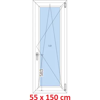 Okno Soft Plastové okno 55x150 cm, otevíravé a sklopné