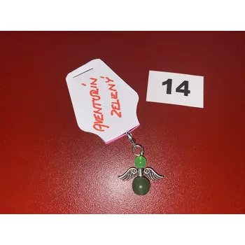 HandMade by VeJa Přívěšek AVENTURÍN ZELENÝ andílek pro štěstí/radost č.14