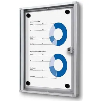 Vnitřní uzamykatelná vitrína stříbrná - vnitřní hloubka 12mm, Formát: 1 x A4 SCXS1xA4
