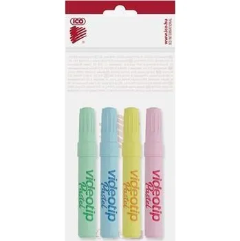 Zvýrazňovač Zvýrazňovač "Videotip", 4 pastelové barvy, ICO