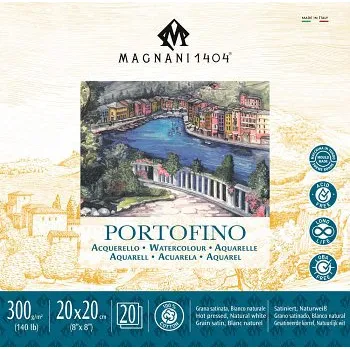 Blok Akvarelový blok Magnani Portofino 20x20cm 300g 100% bavlna (Akvarelový blok Magnani Portofino 20x20cm 300g 100% bavlna)