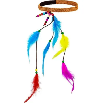 Karnevalový doplněk Čelenka s barevným peřím