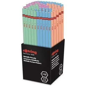 Grafitová tužka Grafitová tužka "METALLIC", displej/72 ks, 2B, šestihranné, mix barev, ROTRING NRR2090067