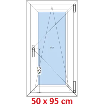 Okno Soft Plastové okno 50x95 cm, otevíravé a sklopné
