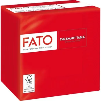 Papírový ubrousek Fato Papírové koktejlové ubrousky 25 x 25 cm, 2-vr., červené, 100 ks