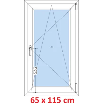 Okno Soft Plastové okno 65x115 cm, otevíravé a sklopné