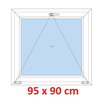 Okno Soft Plastové okno 95x90 cm, sklopné