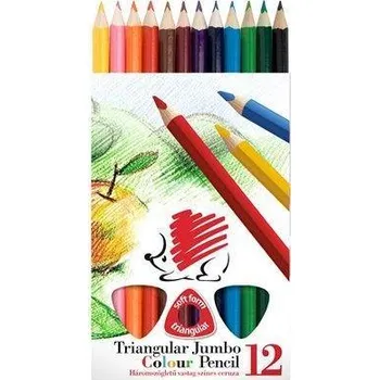 Kresba Barevné pastelky "Ježek", 12 barev, trojhranné, maxi, ICO 7140133000