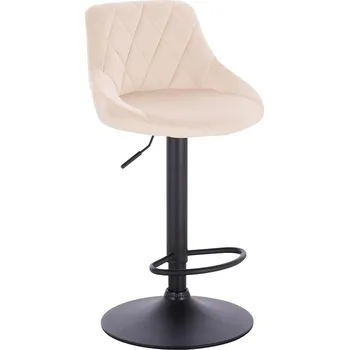 Barová židle Barová židle Kvam velur na černém talíři - krémová