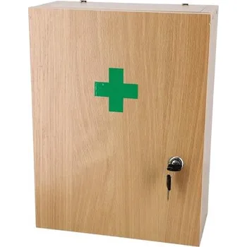Lékárnička Nástěnná hnědá dřevěná lékárnička – BEZ NÁPLNĚ
