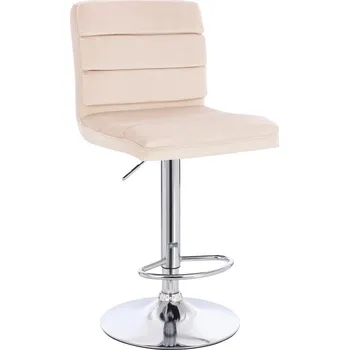 Barová židle Barová židle Nexo velur krémová - na stříbrném talíři