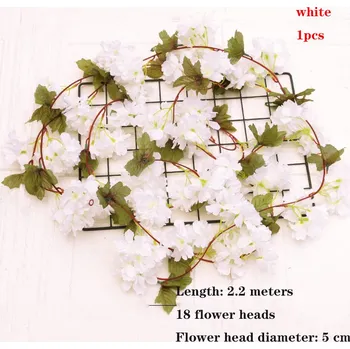 umělá květina Umělá květina - pnoucí sakura (220 cm, 18 květů) Barva: bílá 25