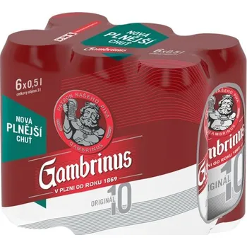 Pivo Gambrinus Gambrinus Originál 10 Světlé Výčepní 6x0,5l