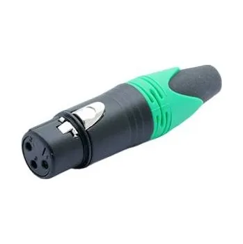 Elektrický konektor Konektor XLR 3 piny samice zelená D1001
