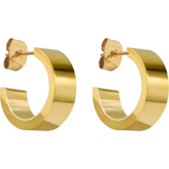 Náušnice ORNAMENTI Pozlacené náušnice Flat Hoops gold