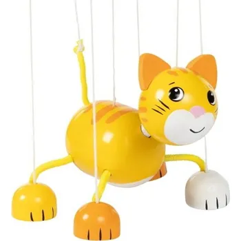 Dřevěná hračka Loutka marioneta - Kočka dřevěná Goki) - Doporučujeme