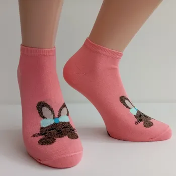 Dívčí oblečení TREPON Dívčí kotníkové ponožky Bunny, lososové