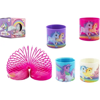 Hračka pro nejmenší Spirála/ pružina jednorožec plast průměr 6,5cm Barvy: světle modrá