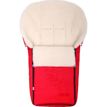 Luxusní fusák s ovčím rounem New Baby červený - VÝPRODEJ