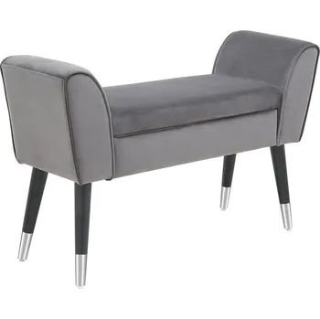 Designová lavice Dafina 90 cm šedý samet