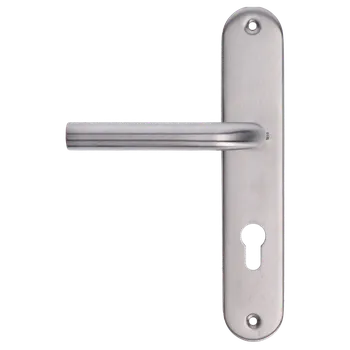 Dveřní kování Oválná štítová klika, broušená nerez AISI304