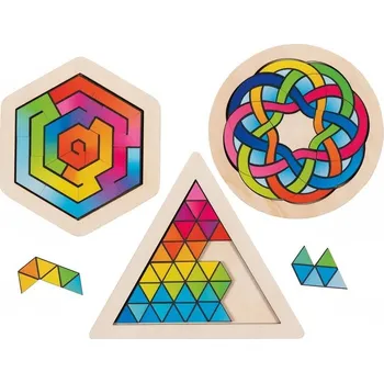 Hlavolam Hlavolam dřevěný - Puzzle na desce, Set 3ks (Goki) - Doporučujeme