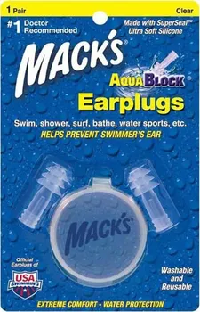 Špunt do uší Mack's Aqua Block 1 pár transparentní