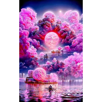 Diamantové malování Diamantové malování - Fantasy růžová realita č. 934