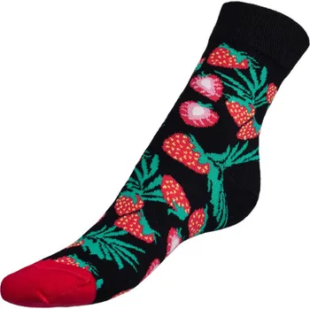 Dámské ponožky BELLATEX Dámské ponožky Jahody, černé