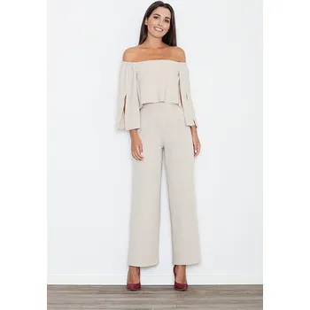Dámský overall Overal s odhalenými rameny M539 FIGL Barva: Béžová, Velikost: S