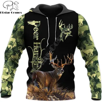 Pánská mikina Mikina s potiskem Lov jelenů 3D deer hunter Velikost: 7XL, Barva (Varianta): Mikina s kapucí