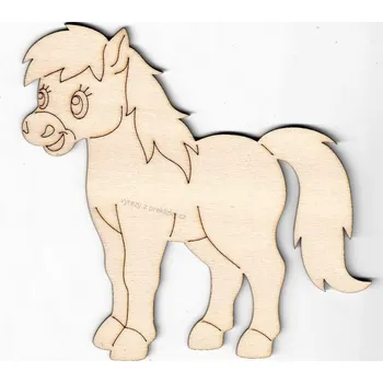 Dřevěná hračka Dřevěné výřezy, usměvavý KONÍK, větší, 14.5 x 14.5 cm, 1ks