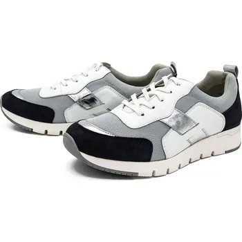 Dámské tenisky Dámské kožené tenisky 9/9-23707/24 CAPRICE šedé Barva: ocean/white, Velikost: 41