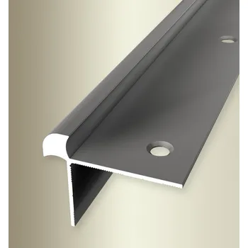 Podlahová lišta Küberit 874 - Schodová hrana oboustranná do 6,5 mm, šroubovací Barva dekoru: imit. nerezi F2, Délka lišty: 250 cm