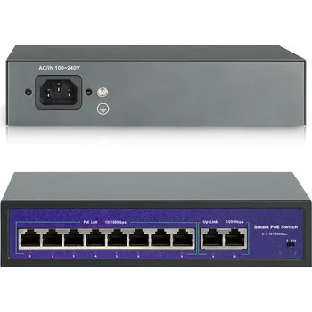Bezpečnostní kamera POE Switch 48 V 8 portů