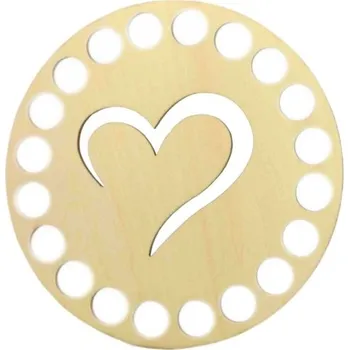 Pro Háčkování Podšálek vyřezávaný kruh Ø 10 cm - srdce 2. jakost