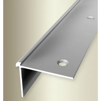 přechodová lišta Küberit 871 - Schodová hrana oboustranná do 3 mm, šroubovací Barva dekoru: stříbro F4, Délka lišty: 250 cm