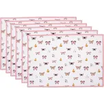 Sada 6 ks bavlněné prostírání s motýlky Butterfly Paradise