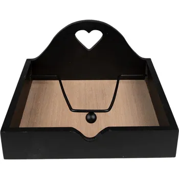 Držák na ubrousky černý, hnědý 21*21*11 cm – 21x21x11 cm