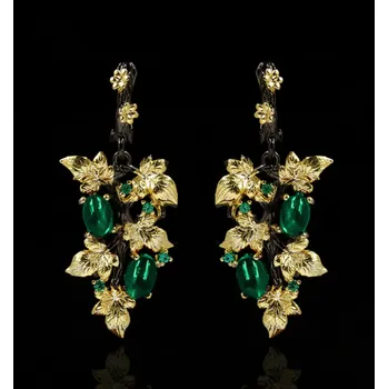 Náušnice B-TOP Dámské náušnice GREEN FLOWER