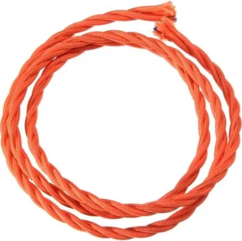 elektrický kabel Retro kabel spirálový, vodič s textilním obalem 3x0.75mm, oranžový