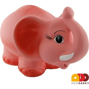 Pokladnička Pokladnička slon s chobotem růžový 35 cm (Pokladnička ve tvaru velkého troubícího slona)
