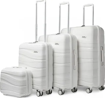 Cestovní kufr Kono K2094L Spinner sada kufrů 4 ks 30/55/66/76 cm bílá