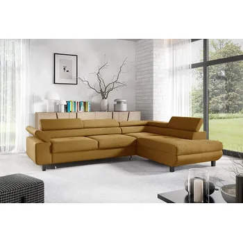 Sedací souprava Eka Rohová sedačka RAMONA,261 cm Roh sedačky: Pravý, Barva látky: Hořčicová (Fresh 37)