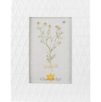 Rám na obraz Bílý antik fotorámeček s plastickým dekorem – 10x15 cm